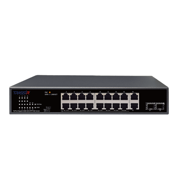 Неуправляемый PoE-коммутатор TRASSIR TR-NS14202S-185-16POE
