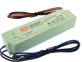 Блок питания для светодиодного освещения AC/DC LED, 24В,2.5А,60Вт, IP67 LPV-60-24