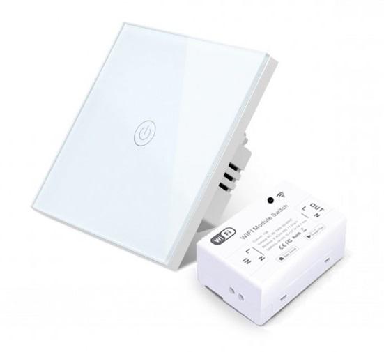 Умный беспроводной Wi-Fi выключатель (1 клавиша) Powerlite-M1 (Белый)
