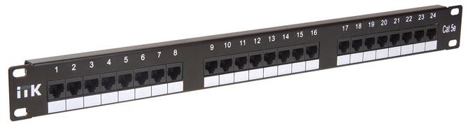 Патч-панель 19” 1U Cat.6, 24 порта RJ45/110 AESP 24458MD-C6C
