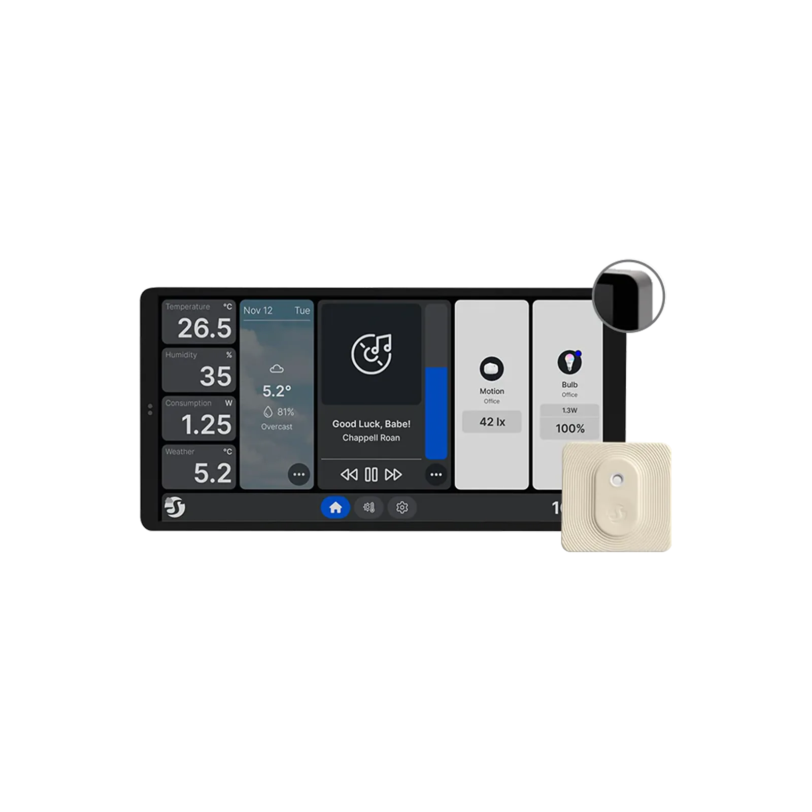 Панель управления с датчиком температуры и влажности Shelly Wall Display X2 + BLU H&T