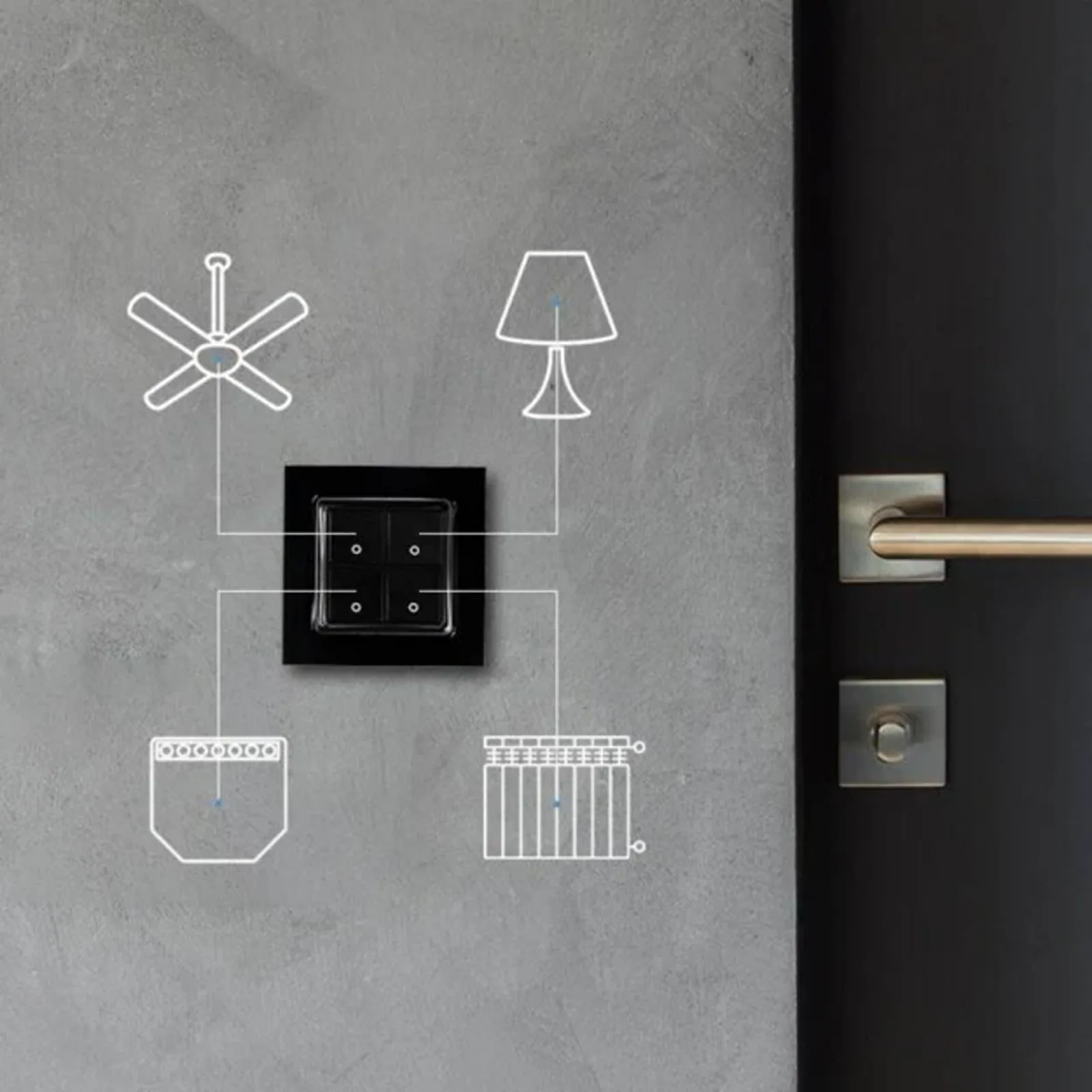 Настенный выключатель Shelly Wall Switch 4 Black