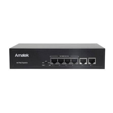 6-портовый 100 Мбит/с коммутатор с PoE Amatek AN-S6P