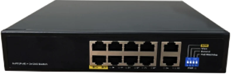 8 портовый гигабитный коммутатор POE RedLine RL-SW8P2G.ZE