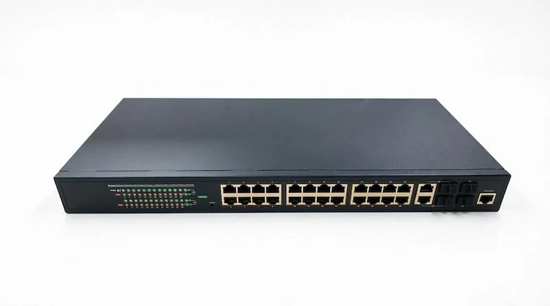 24 портовый GIGAбитный управляемый коммутатор POE класса L2 RedLine RL-SW24P2S4+.M